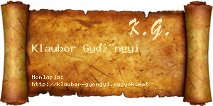 Klauber Gyöngyi névjegykártya