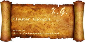 Klauber Gyöngyi névjegykártya